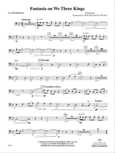 Fantasia on We Three Kings: 3rd Trombone