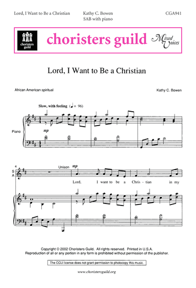Lord, I Want to be a Christian