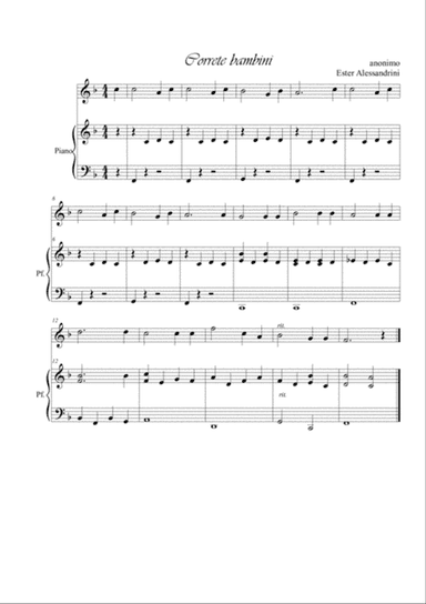 Correte bambini. Oboe e piano