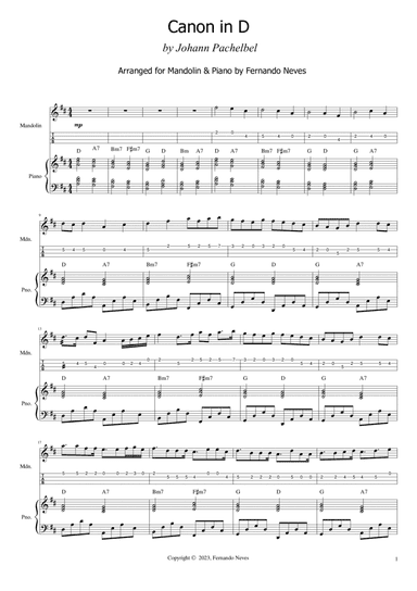 Pachelbel Canon in D for Mandolin