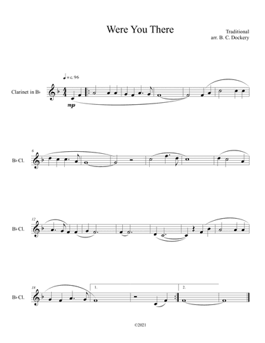 Were You There (Clarinet Solo)