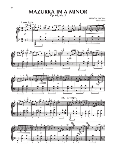 Mazurka, Op. 68, No. 2