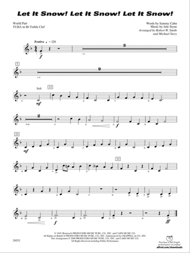 Let It Snow! Let It Snow! Let It Snow!: (wp) B-flat Tuba T.C.