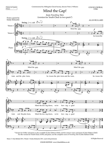 Mind the Gap! (two-part equal voices and piano)