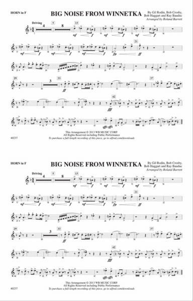 Big Noise from Winnetka: 1st F Horn