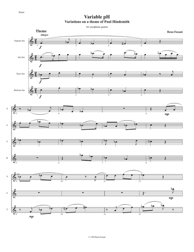 Variable pH (for Saxophone Quartet)