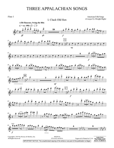 Three Appalachian Songs - Flute 1