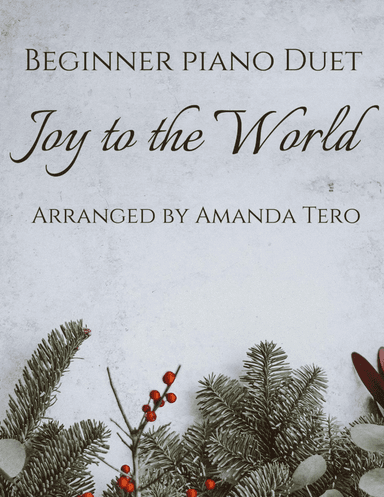 Joy to the World - beginner & late beginner (elementary) Christmas piano duet sheet music