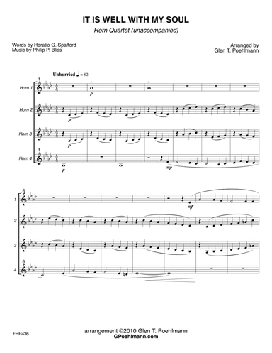IT IS WELL WITH MY SOUL - HORN QUARTET (unaccompanied)