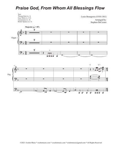 Praise God, From Whom All Blessings Flow (Vocal Quartet - (SATB) (Choir/Vocal)