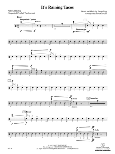 It's Raining Tacos: 2nd Percussion