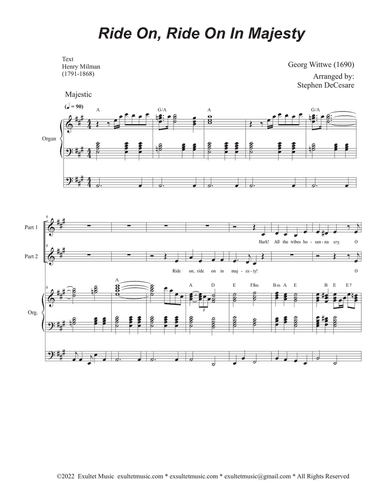 Ride On, Ride On In Majesty (2-part choir)