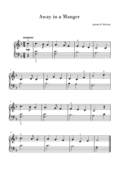 Away in a Manger (Easy Piano Solo)