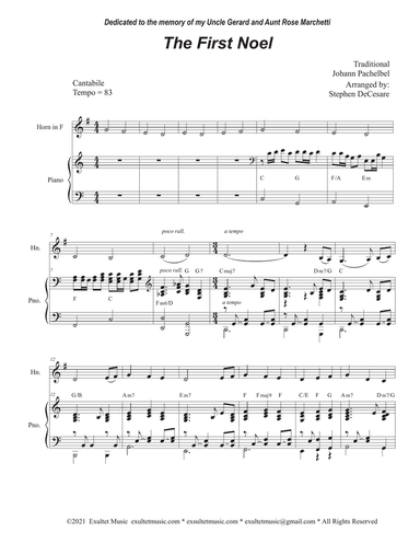 The First Noel (French Horn solo and Piano)