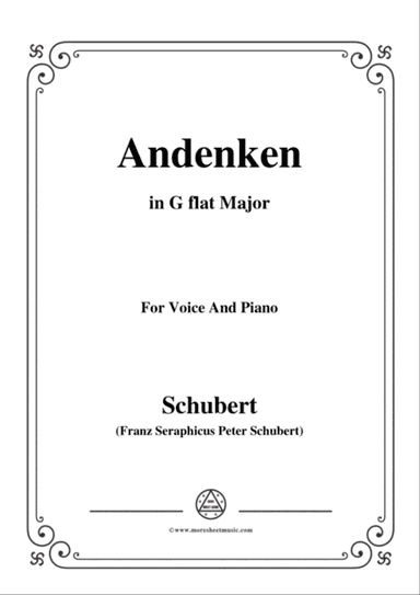 Schubert-Andenken,in G flat Major,for Voice&Piano