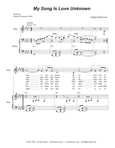 My Song Is Love Unknown (Unison choir)