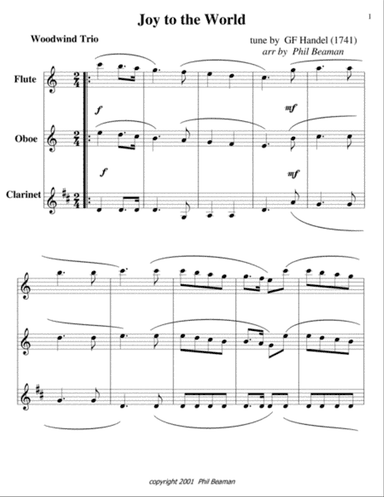 Joy to the World-Woodwind Trio