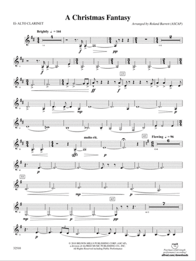 A Christmas Fantasy: (wp) E-flat Alto Clarinet