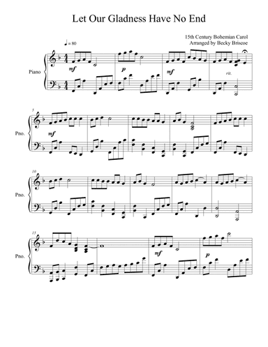 Let Our Gladness Have No End