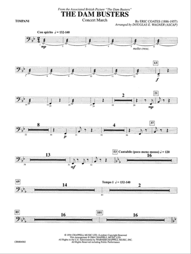 The Dam Busters Concert March: Timpani