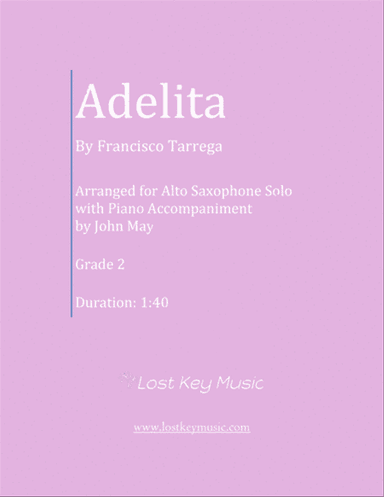 Adelita-Alto Saxophone Solo (Optional Piano Accompaniment)