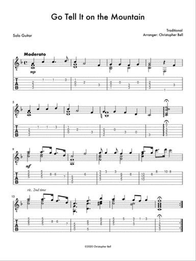 Go Tell It on the Mountain - Guitar Chord Melody
