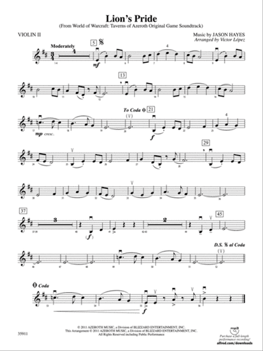 Lion’s Pride (from World of Warcraft: Taverns of Azeroth Original Game Soundtrack): 2nd Violin
