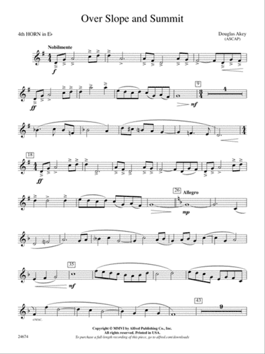 Over Slope and Summit: (wp) 4th Horn in E-flat