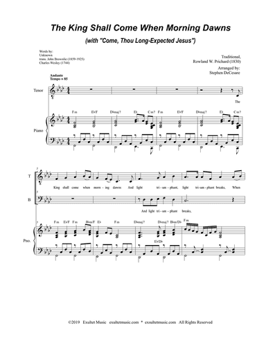The King Shall Come (with "Come, Thou Long-Expected Jesus") (2-part choir - (TB)