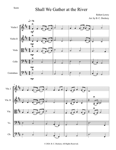 Shall We Gather at the River (String Orchestra or Quintet)