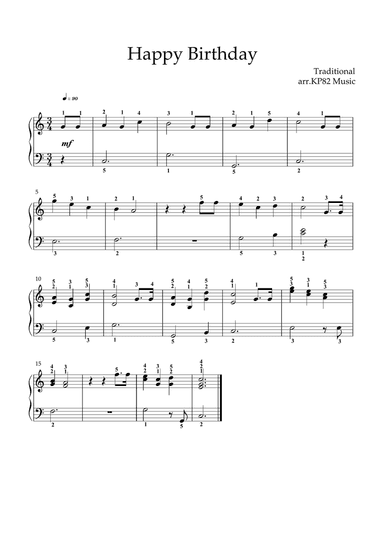 Happy Birthday to You - Piano