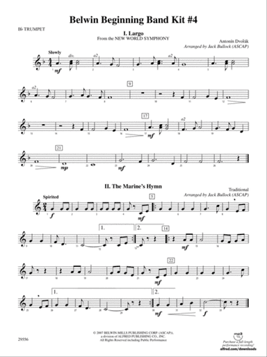 Belwin Beginning Band Kit #4: 1st B-flat Trumpet