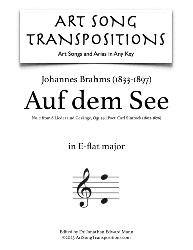 BRAHMS: Auf dem See, Op. 59 no. 2 (transposed to E-flat major)