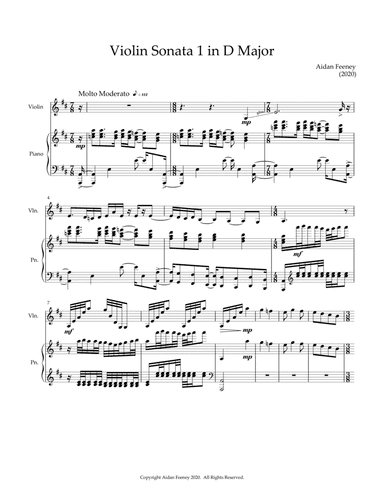 Violin Sonata no. 1 in D Major