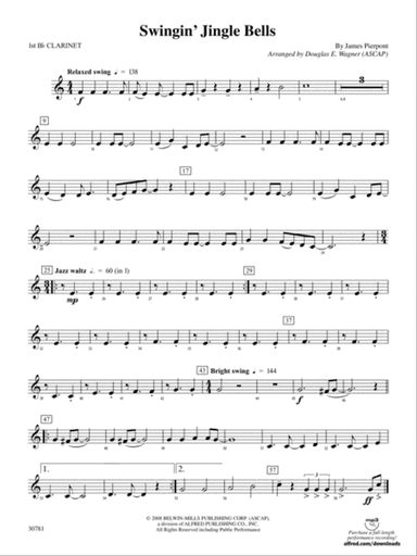 Swingin' Jingle Bells: 1st B-flat Clarinet