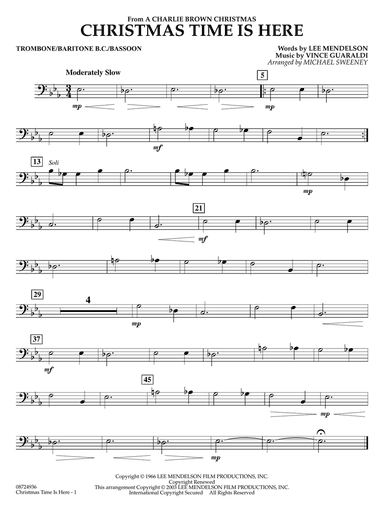 Christmas Time Is Here (arr. Michael Sweeney) - Trombone/Baritone B.C./Bassoon