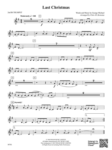 Last Christmas: 2nd B-flat Trumpet