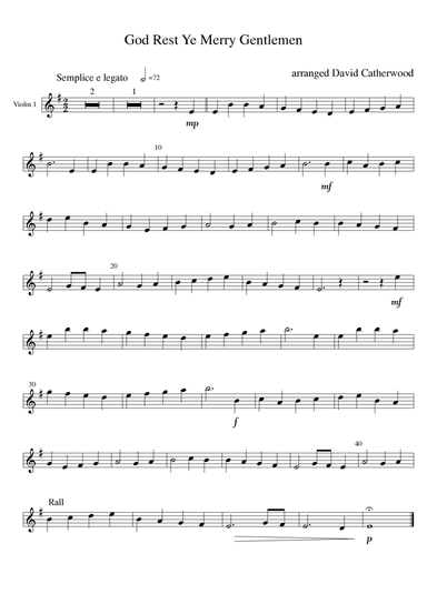 God Rest Ye Merry Gentlemen - arranged for String Quartet by David Catherwood