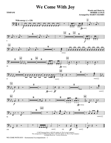 We Come with Joy (arr. Marty Hamby) - Timpani
