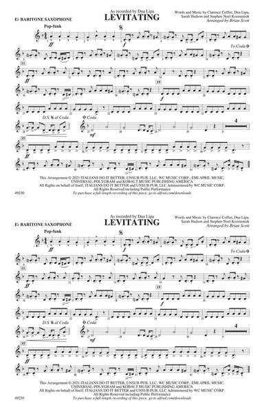 Levitating: E-flat Baritone Saxophone
