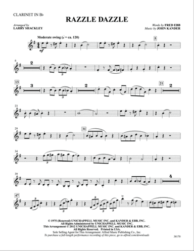 Razzle Dazzle (from the musical Chicago): 1st B-flat Clarinet