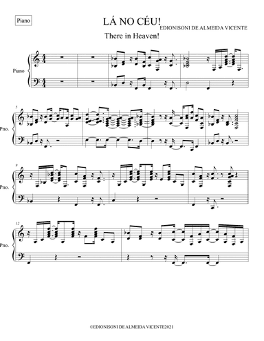 Piano-LÁ NO CÉU-There in Heaven!