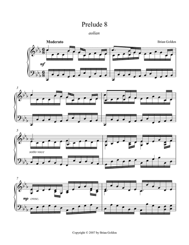 Prelude 8 in C Minor Aolian