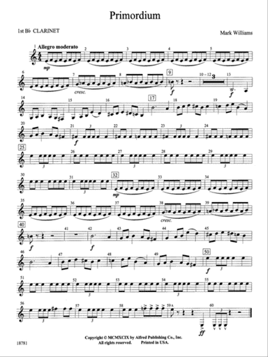 Primordium: 1st B-flat Clarinet