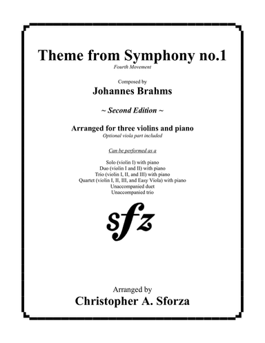 Theme from Symphony no.1, for two violins and piano