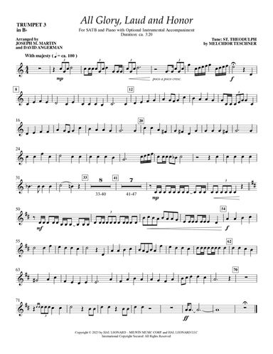All Glory, Laud and Honor - Bb Trumpet 3