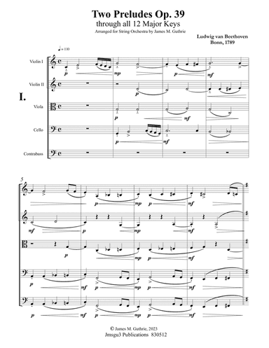 Beethoven: Two Preludes Op. 39 for String Orchestra