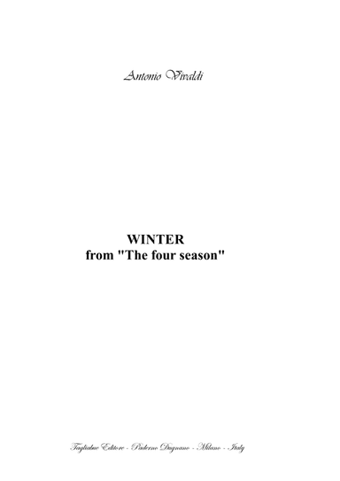 WINTER (complete) - From "The four season" by Vivaldi - For Violin Solo, String Orchestra and Harpsc
