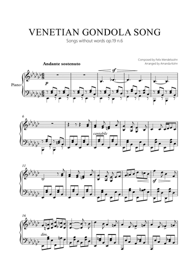 Venetian Gondola song op.19 n.6 - Ebm
