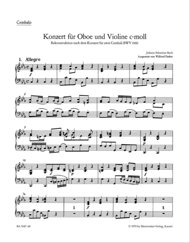 Concerto for Oboe, Violin, Strings and Basso Continuo in C minor